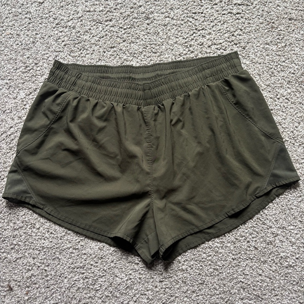 All in Motion Green Athletic Shorts Elastic Waistband Lightweight Athleisure XL